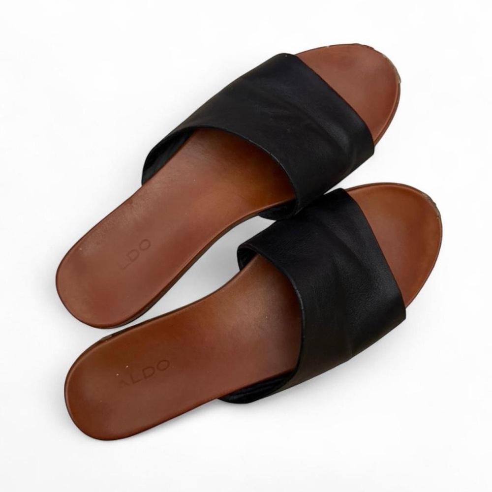 Aldo Women's Black and Brown Slide Sandals